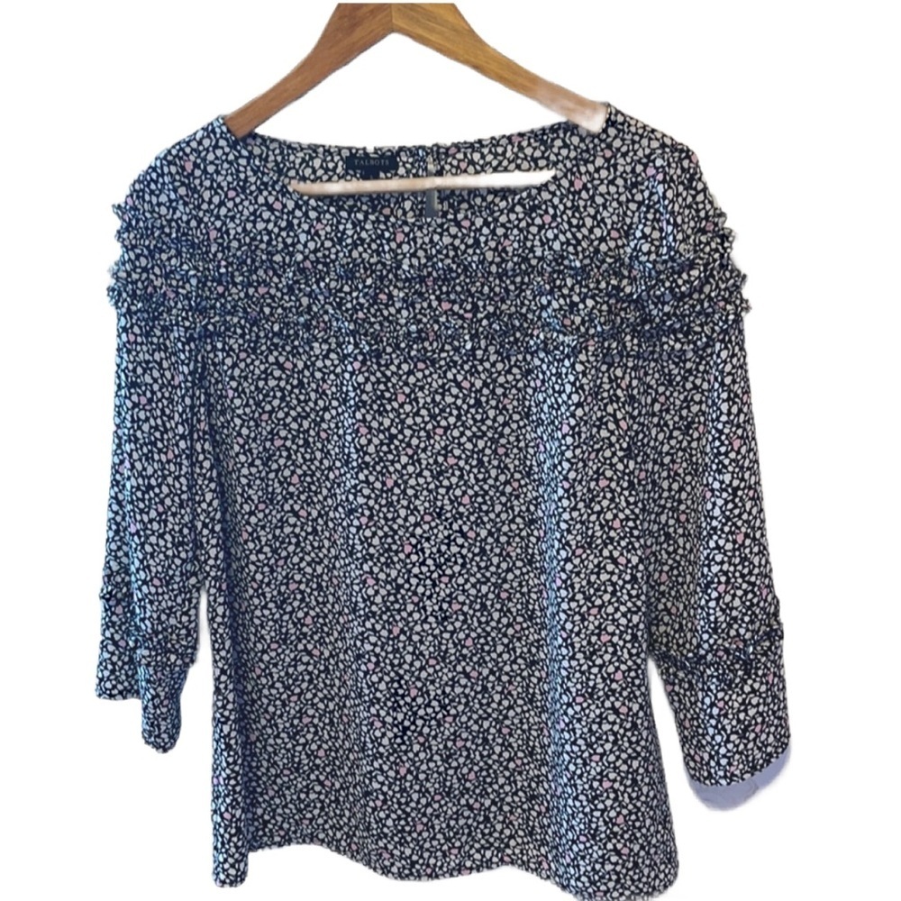 Talbots black & pink blouse GUC size S ..